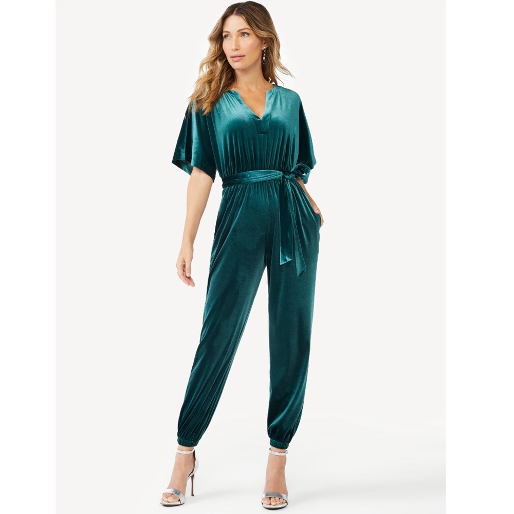 Small Green Velvet Jumpsuit by Sofia Vergara